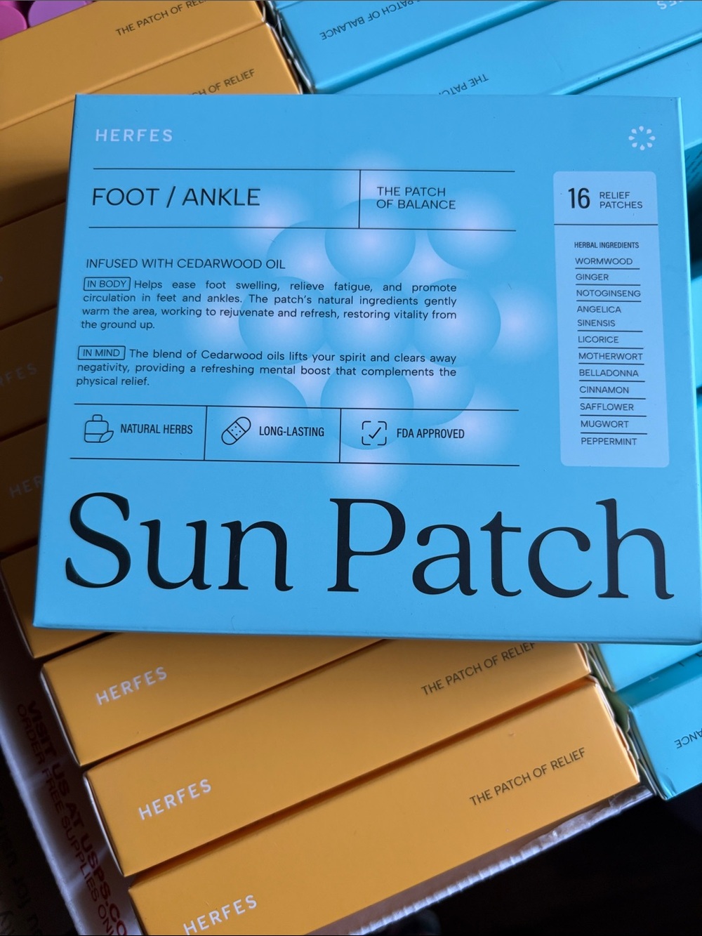 Sun Patch Foot & Ankle Relief Patch - Blue